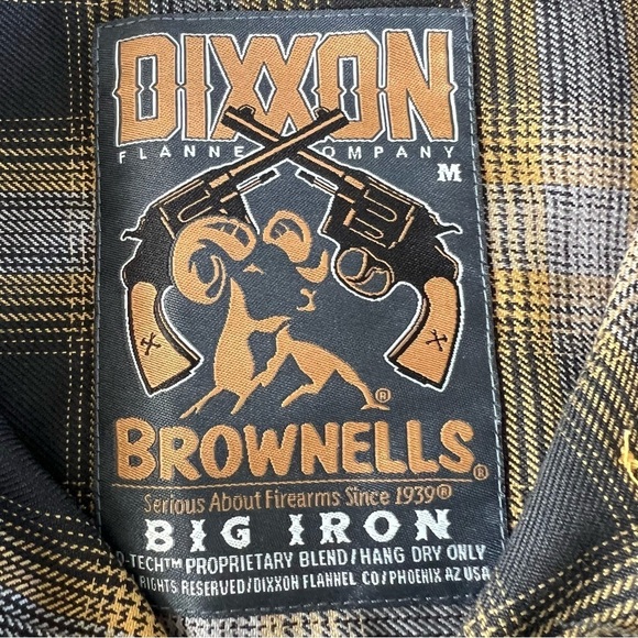 Dixxon Brownells Big Iron Plaid Flannel Pearl Snap Shirt Women’s Medium EUC - Picture 14 of 14